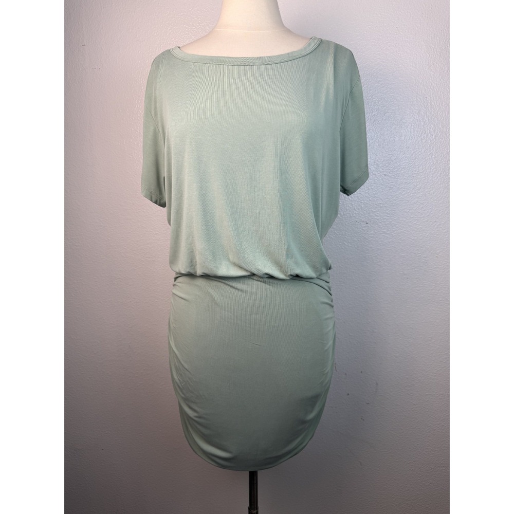 L*Space Olive Green Elegance Ruched waist Modern Balboa Dress Sz XL